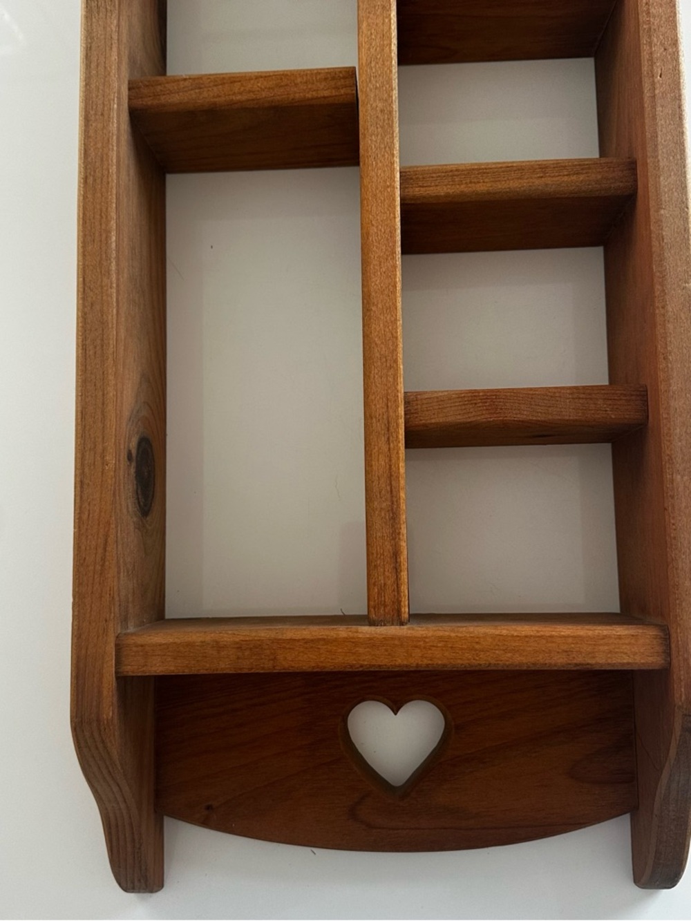 Wooden Heart Accent Wall Shadow Shelf cottagecore grandmacore large - Picture 4 of 12